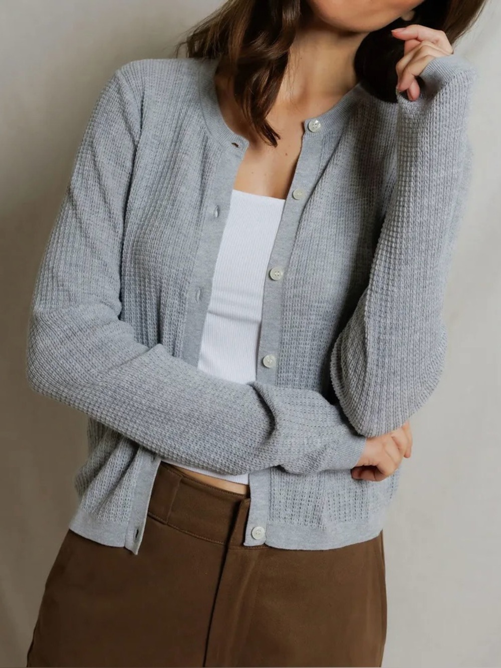 Perfectwhitetee ada pointelle cardigan